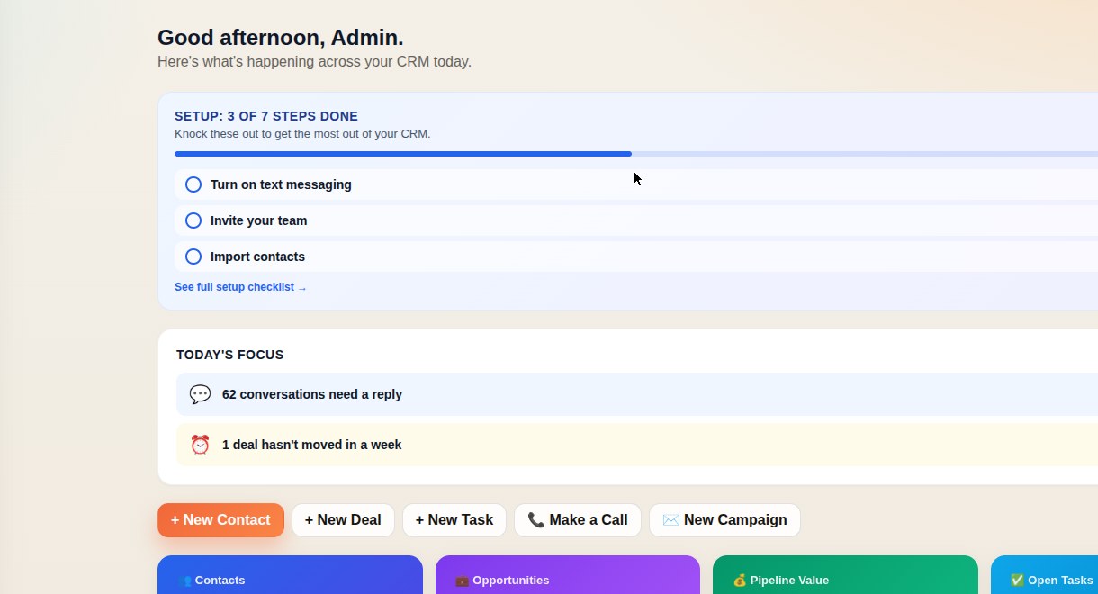 Straton CRM overview dashboard